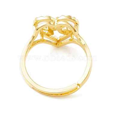 Real 18K Gold Plated Brass Alphabet Adjustable Rings(RJEW-M139-18A)-3