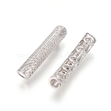 Brass Micro Pave Clear Cubic Zirconia Beads(ZIRC-L088-16B-P)-2