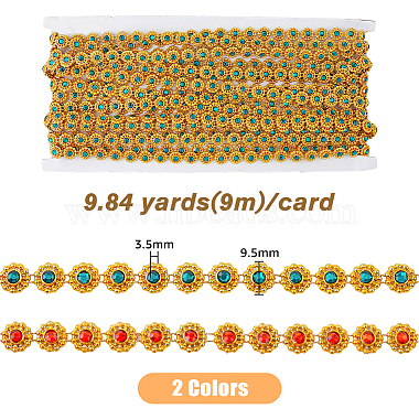 2 Cards 2 Colors PVC Plastis Flower Link Chains(CHAC-FH0001-03)-2