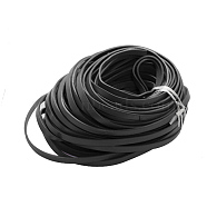 Cowhide Leather Cord, Leather Jewelry Cord, Black, 10x2.5mm(X-WL-VL004-5)