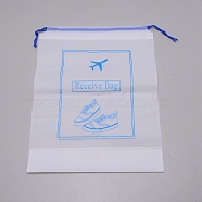 Makrofol Semi-transparent Drawstring Bag, Dustproof Storage Bags, Rectangle, Deep Sky Blue, 35.5x26.8x0.15cm(ABAG-TAC0002-03A)