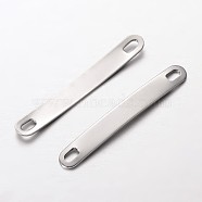 Rectangle 304 Stainless Steel Links connectors, Stainless Steel Color, 49x6x1mm, Hole: 2.5x4.5mm(STAS-I045-36)