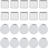 Empty Aluminum Palette Pans, Eyeshadow Blush Lipstick Organizer, for Cosmetic Palettes, Round & Square, Silver, 24~26x24~26x3.5mm, 80pcs/set(MRMJ-OC0001-17)