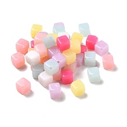 Opaque Acrylic Beads,Cube, Mixed Color, 10x10x10mm, Hole: 1.5mm(X-SACR-E003-02)