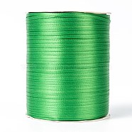 Double Face Satin Ribbon, Polyester Ribbon, Green, 1/8 inch(3mm) wide, about 880yards/roll(804.672m/roll)(RC3mmY019)