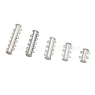 Brass Slide Lock Clasps, Peyote Clasps, Jewelry Components, Mixed Color, 2/3/4/5/6-strands Brass Slide Lock Clasps: 15~36x7~10mm, Hole: 1~2mm(KK-TA0007-28)