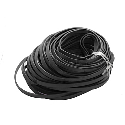 Cowhide Leather Cord, Leather Jewelry Cord, Black, 10x2.5mm(X-WL-VL004-5)