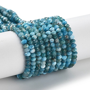 Natural Apatite Beads Strands, Faceted, Rondelle, 3x2mm, Hole: 0.6mm, about 198pcs/strand, 15.39''(39.1cm)