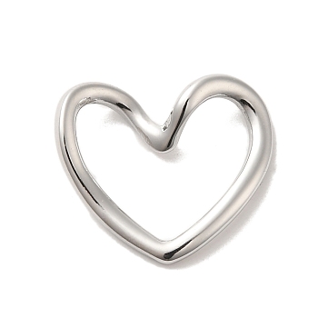 304 Stainless Steel Linking Rings, Heart, Stainless Steel Color, 15x17x4mm, Inner Diameter: 12.5x13.5mm