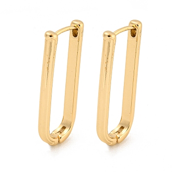 Alloy Hoop Earring, with Steel Pin, Oval, Light Gold, 29.5x3x11mm
