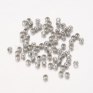 Platinum Round Iron Spacer Beads
