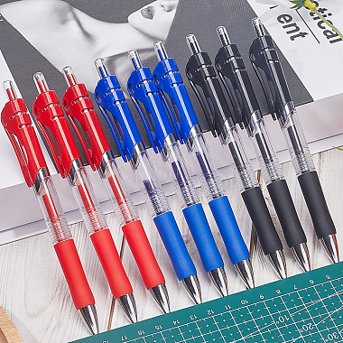 9Pcs 3 Colors Plastic Press Roller Ball Pens(AJEW-GF0006-95)-4