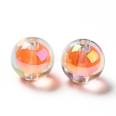 Two Tone UV Plating Rainbow Iridescent Acrylic Beads(TACR-D010-03A-04)-2