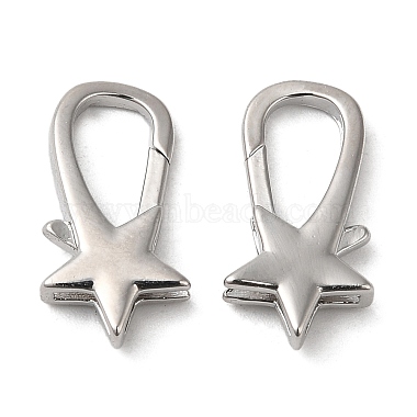 Real Platinum Plated Star Brass Lobster Claw Clasps