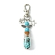 Glass Wishing Bottle with Synthetic Turquoise inside Pendant Decorations(HJEW-JM01741-01)-1