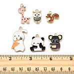 12Pcs 6 Styles Alloy Enamel Pendants, Mixed Animals, Mixed Color, 15~34x12~20.5x1~1.5mm, Hole: 1.8~2mm, 2pcs/style(ENAM-FP0002-47)