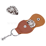 201 Stainless Steel Guitar Picks, with PU Leather Guitar Picks Holder, Plectrum Guitar Accessories, Musical Note, Picks: 35x28mm, Holder: 110x52mm(AJEW-WH0467-036)