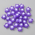 Transparent Acrylic Beads, Bead in Bead, Star, Mauve, 9x9.5x4mm, Hole: 2mm, about 30pcs/bag(TACR-CJC0002-03B)