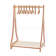 Coat Hanger Removable Wood Earring Displays, with 8 hangers, for Jewelry Display Supplies, PapayaWhip, Finish Product: 15.5x10x21.6cm(ODIS-WH0026-14)