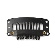 Iron Snap Wig Clips, 8 Teeth Comb Clips for Hair Extensions, Electrophoresis Black, 32x17x2mm(IFIN-C004-02B)