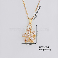 Elegant Vintage Windmill Brass Micro Pave Cubic Zirconia Pendant Necklaces, Cable Chains Necklaces for Women, 15.75 inch(400mm)(OX5726-1)