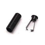 Zinc Alloy Cord Ends, End Caps, Column, Electrophoresis Black, 20x7.5mm, Inner Diameter: 5mm(FIND-WH0091-67EB)