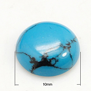 Synthetic Turquoise Cabochons, Half Round/Dome, 10x5mm(X-G-H1596-FR-10mm-17)