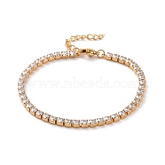 304 Stainless Steel Rhinestone Strass Chain Bracelets, Rhinestone Cup Chains, with Lobster Claw Clasps, Crystal, Golden, 6-1/2 inch(16.5cm)(STAS-B021-14G)