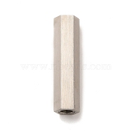 304 Stainless Steel Matte Magnetic Clasps, Hexagon Tube, Stainless Steel Color, 25x6.5mm, Hole: 3mm(STAS-M308-08A)