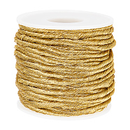 Metallic Cord, Twist, Gold, Cord: 3mm in diameter, about 19.14 Yards(17.5m)/roll(OCOR-BC0005-47A)