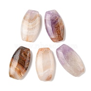 Natural Amethyst Lace Agate Pendants, Barrel Charms, 35.5x20x8mm, Hole: 1.4mm(G-A244-03)