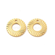 201 Stainless Steel Pendants, Round Ring Charm, Real 24K Gold Plated, 10x0.8mm, Hole: 1mm(STAS-P320-22A-G)
