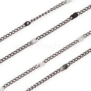 Soldered Brass Coated Iron Cable Chains, Gunmetal, 2x1.4x0.9mm, 5m/bag(CH-CJC0001-02B-B)