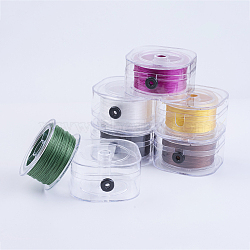 Flat Elastic Crystal String, Elastic Beading Thread, for Stretch Bracelet Making, Mixed Color, 0.8mm, about 54.68 yards(50m)/roll(EW-I001-0.8mm-M)