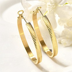 304 Stainless Steel Hoop Earrings for Women, with 316 Surgical Stainless Steel Ear Pins, Ion Plating(IP), Ring, Golden, 43.5x4mm(EJEW-C096-43G-02)