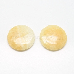 Natural Topaz Jade Cabochons, Flat Round, 45x8.5mm(G-T010-22)