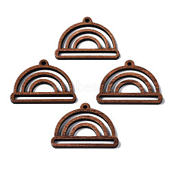 Walnut Wood Pendants, Half Round/Semicircle, Camel, 21.5x30x2mm, Hole: 1.8mm(X-WOOD-S054-45)