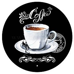 Vintage Metal Tin Sign, Iron Wall Decor for Bars, Restaurants, Cafes Pubs, Flat Round, Colorful, Cup Pattern, 300x300x0.03mm(AJEW-WH0198-013)