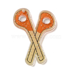 Teachers's Day Acrylic Pendants, Scissor, 41x29.5x2mm, Hole: 1.6mm(OACR-O007-03A)