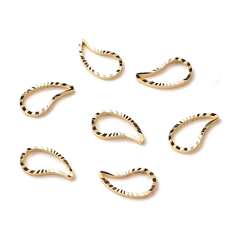 Brass Linking Rings, Long-Lasting Plated, Cadmium Free & Lead Free, Teardrop, Real 24K Gold Plated, 9x5x1mm, Inner Diameter: 7x3.5mm