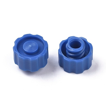 Plastic Syringe Caps, Dispensing Syringe Tip Caps, Lock Screw Type Industrials Syringe Tip Caps, Royal Blue, 13.5x10.5mm, Hole: 4mm