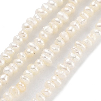 Natural Cultured Freshwater Pearl Beads Strands, Potato, Floral White, 2.5~3mm, Hole: 0.5mm, about 82~83pcs/strand, 7.09 inch(18cm)