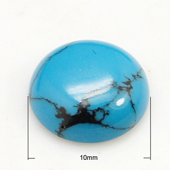 Synthetic Turquoise Cabochons, Half Round/Dome, 10x5mm