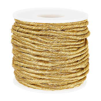 Metallic Cord, Twist, Gold, Cord: 3mm in diameter, about 19.14 Yards(17.5m)/roll