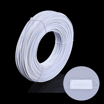 PE Nose Bridge Wire for Mouth Cover, with Galvanized Iron Wire Single Core Inside, DIY Disposable Mouth Cover Material, White, 2.2mm, 300m/bundle