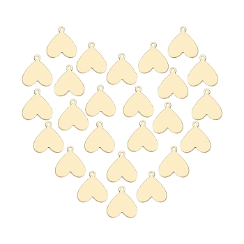 Brass Charms, Stamping Blank Tag, Long-Lasting Plated, Heart, Brushed Antique Bronze, 12x11x1mm, Hole: 1mm, 30pcs/box