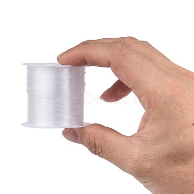 Ton blanc perles fil de nylon fil de ligne de pêche 0.6mm(X-NWIR-R0.6MM)-6