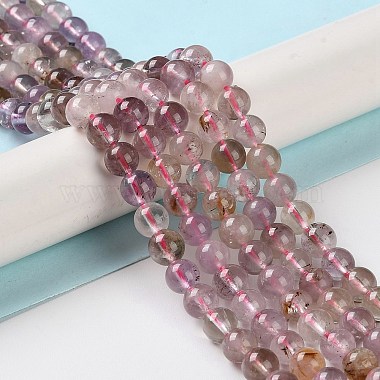 Natural Purple Rutilated Quartz Beads Strands(G-M427-A01-01)-2