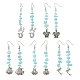 Natural White Jade(Dyed) Chips Dangle Earrings(EJEW-JE05578)-1