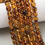 Natural Amber Beads Strands, Round, 8~8.5mm, Hole: 0.5mm, about 47pcs/strand, 14.76 inch(37.5cm)(G-L095-B01-8mm-04)